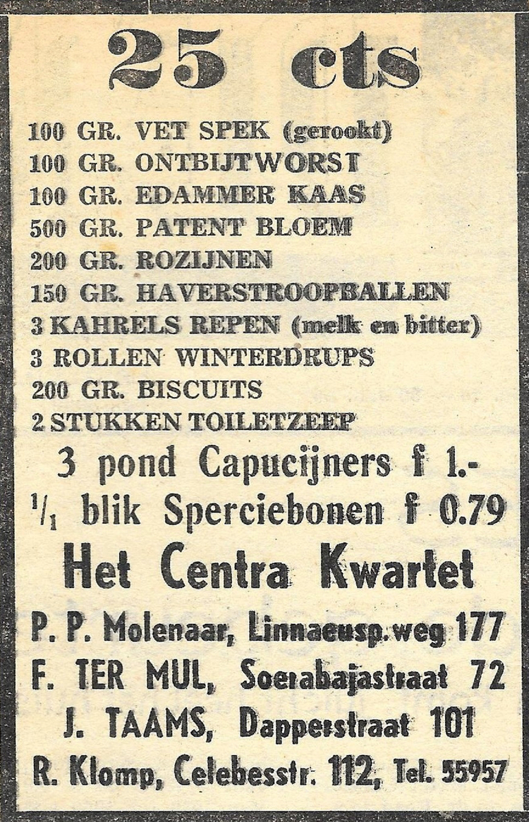 Dapperstraat 101 - 1953 .<br />Bron: De Meerpost 