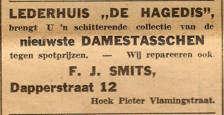 Dapperstraat 12 - 1939  