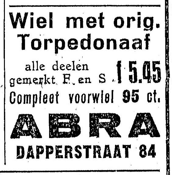 Dapperstraat 84 - 1935 .<br />Bron: Wiering's Weekblad 
