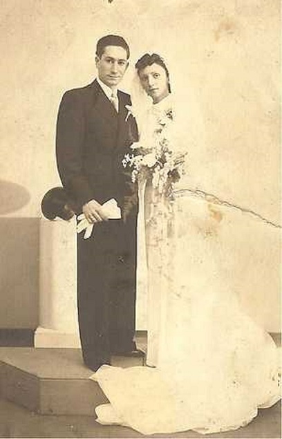 Dina en Mario Gabay: huwelijksportret. Bron: collectie Vera Drilsma-Elzas. 