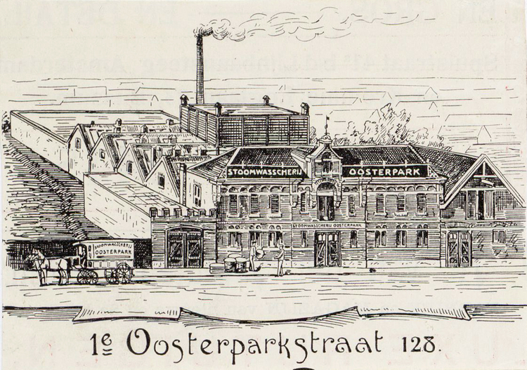 Eerste Oosterparkstraat 128- ± 1895 .<br />Tekening: Beeldbank Amsterdam 