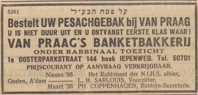 Eerste Oosterparkstraat 144 - 1936  