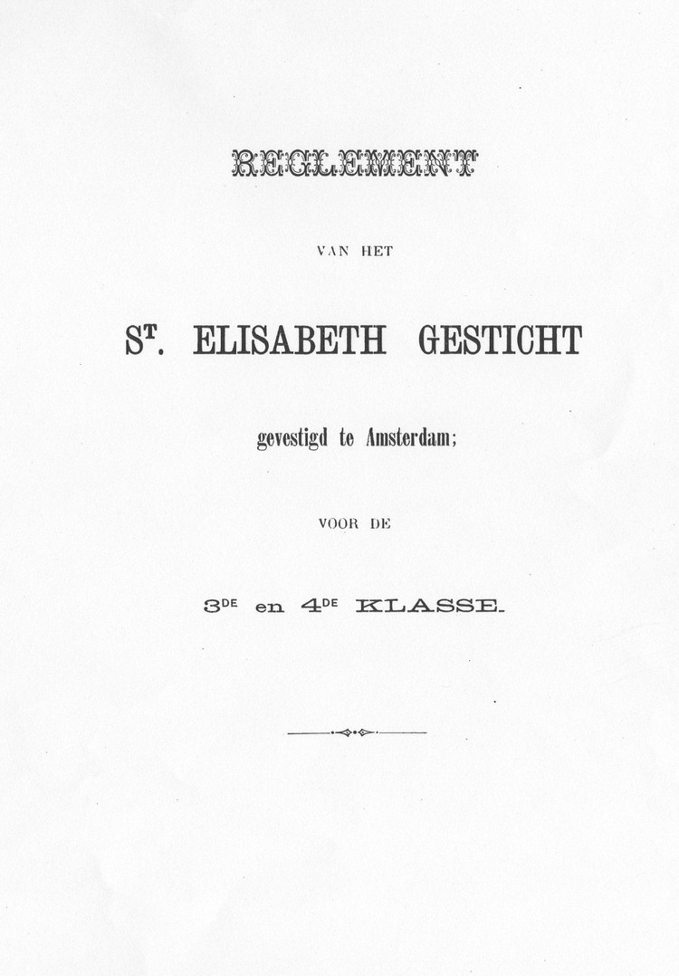 Het reglement. Voorblad van Het Reglement voor de 3de en 4de klasse! Datering: 1895.<br />Bron: Stadsarchief Amsterdam, inv. nr. 488-430 
