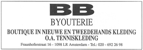 Fraunhoferstraat 16 - 1994 .<br />Bron: Tennis Vereniging Diemen Zuid 
