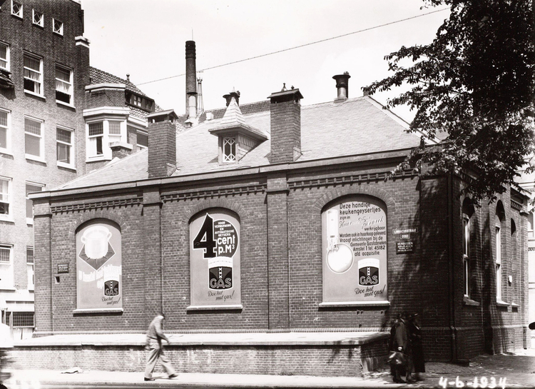 GEB 1934 Het oude gebouwtje van het GEB en later gemeentegirokantoor.<br />Foto: Beeldbank Stadsarchief Amsterdam 