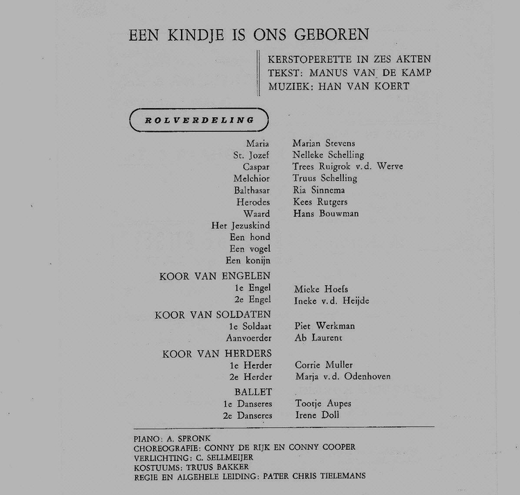 H.Familie kerstoperette - 1961 .<br />Bron: Trees Ruigrok v.d.Werve 