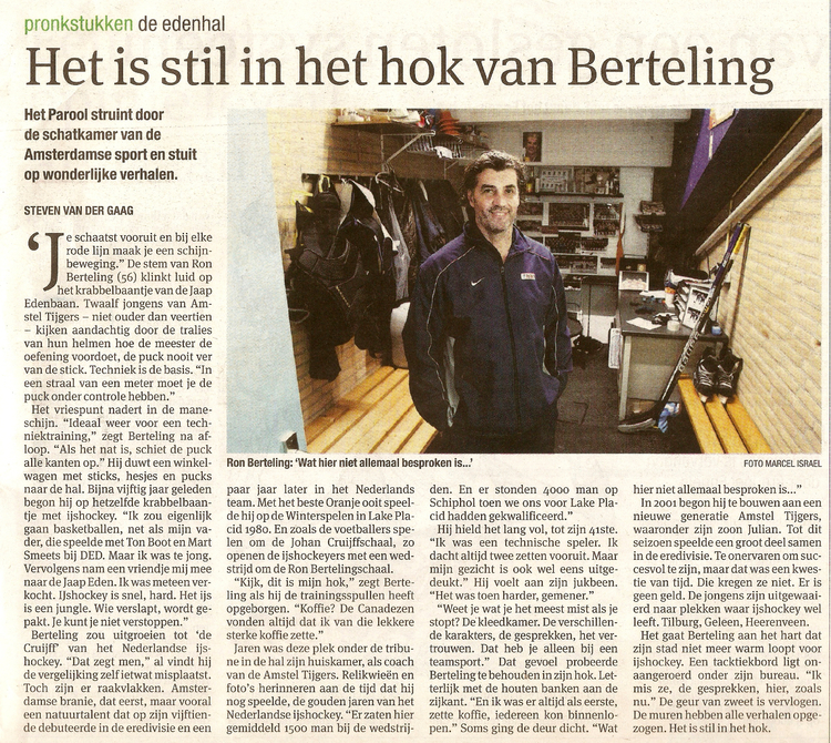 Het Parool 15.11.2013 Ron Berteling  