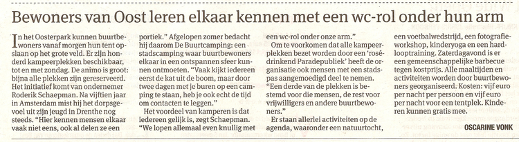 Het Parool 15 augustus 2013  