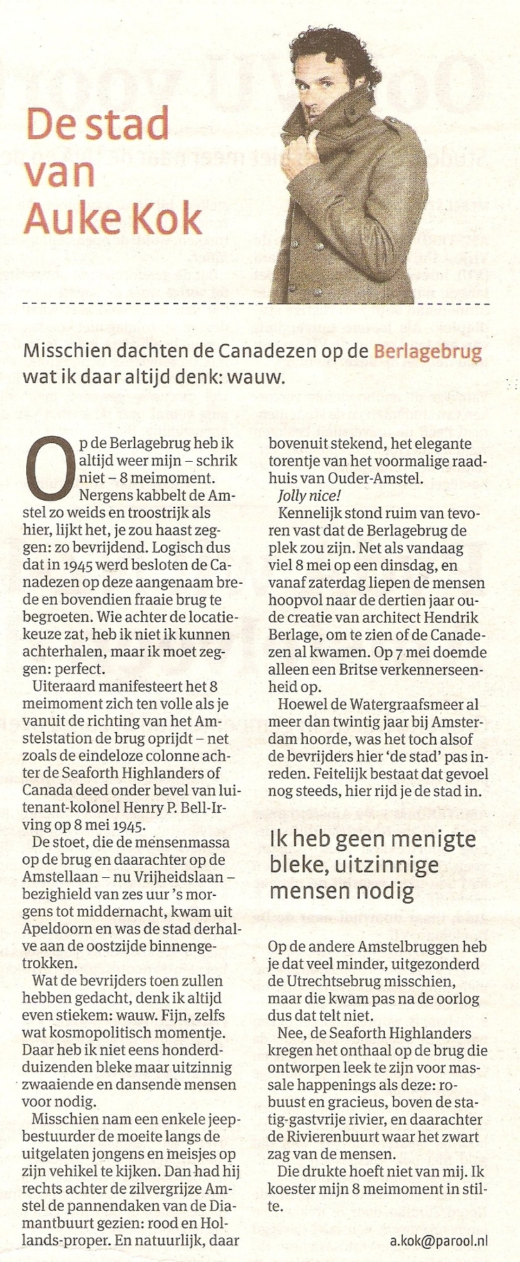 Het Parool 8 mei 2012  