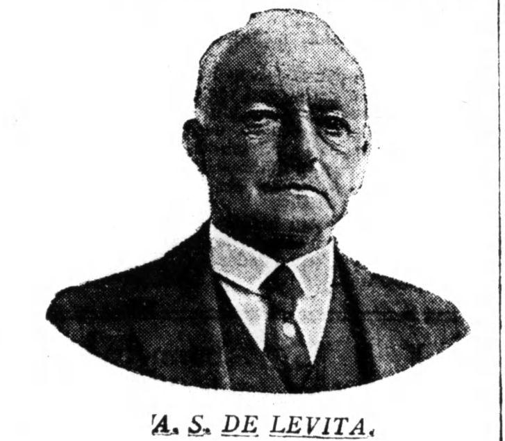 A.S. de Levita. Deze afbeelding is afkomstig uit Het Volk, dagblad voor de arbeiderspartĳ van 25 mei 1925.<br />Bron: Historische Kranten, KB. 