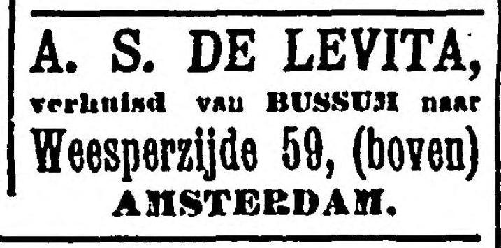 Verhuisbericht. Dit verhuisbericht stond in Het Volk,  dagblad voor de arbeiderspartĳ van 30 december 1909. Bron: Historische kranten, KB. 