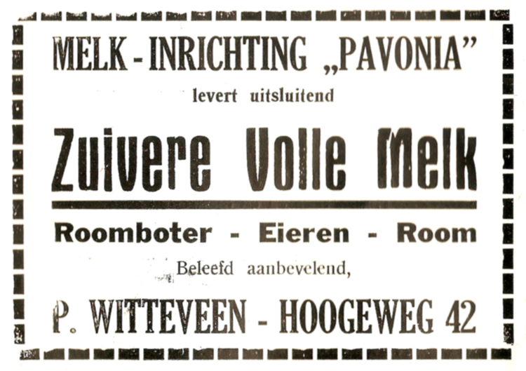 P. Witteveen - Hoogeweg 42 - 1929  