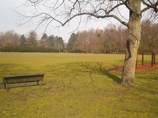  Het grote veld in het Flevopark waar de helikopter landde. 
