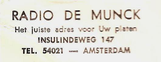 Insulindenweg 147 Advertentie Radio de Munck  