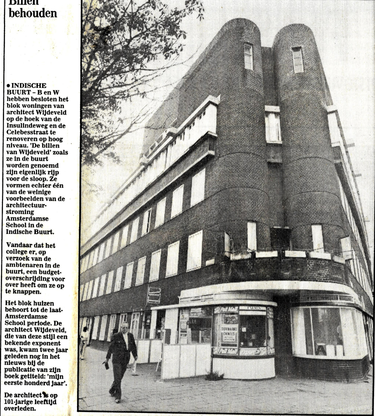 Insulindeweg 02  hoek Celebesstraat - 1987 .<br />Bron: Diemer Courant 