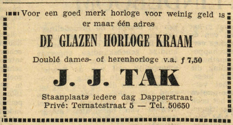 02 april 1957 - Joop Tak 25 jaar op de Dappermarkt  