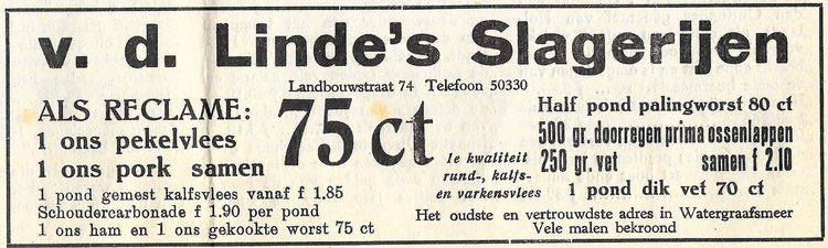 Landbouwstraat 74 - 1954 .<br />Bron: Diemerpost 