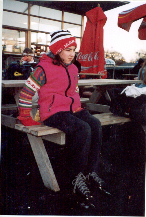 Nina Nina op de schaatsbaan. 