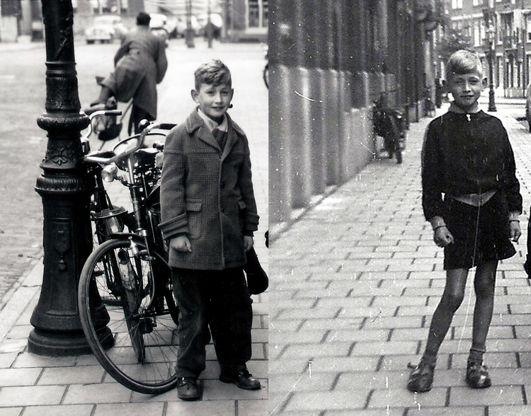 Paardekraalstraat. Alex staat op beide foto's - 1957 .<br />Foto: Alex Geelhoed 
