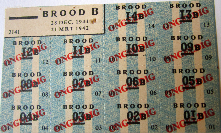 Bonnen voor Brood uit 1941/1942.  <p>.<br />
Foto: Jo Haen ©</p>