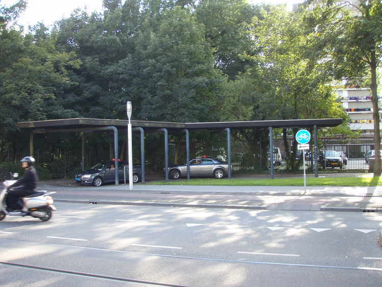 Oprukkende reigers De taxistandplaats bij het Oosterpark: geen reiger te bekennen. Foto Esther van der Veldt 