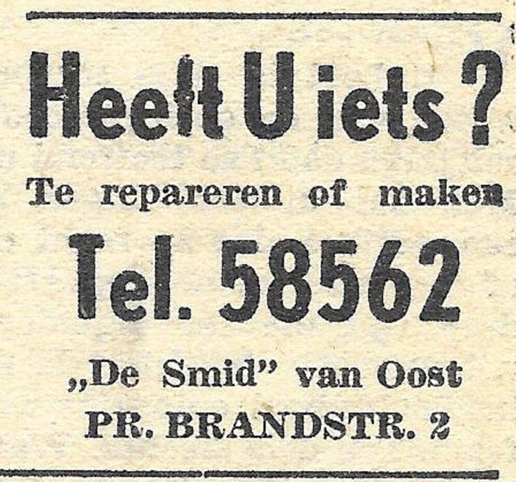 President Brandstraat 02 - 1953 .<br />Bron: De Meerpost 