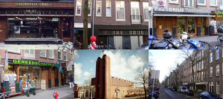 Pretoriusstraat en Christus Koningkerk in de James Wattstraat  <p>.<em>Klik rechts bovenaan op de collage en de collage wordt vergroot weergegeven.</em></p>