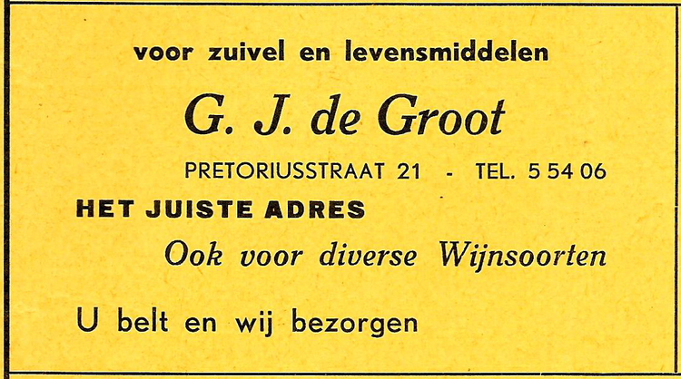 Pretoriusstraat 21  - 1966 .<br />Bron: Meernieuws 