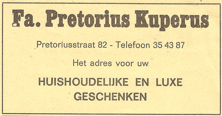 Pretoriusstraat 82 - 1977  