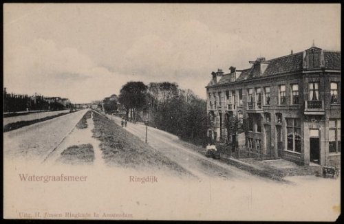 Ringdijk Ringdijk in 1900. Uitgever H. Jansen, Ringkade Amsterdam. Bron: Beeldbank, SAA. 