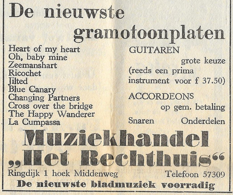 Ringdijk 01 - 1954 .<br />Bron: Diemerpost 
