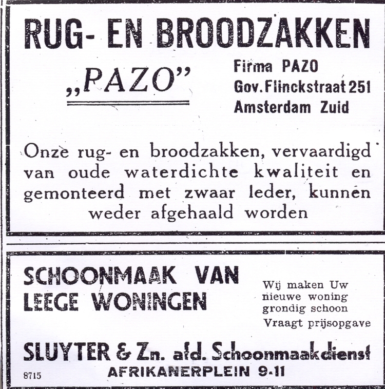 Twee advertenties Twee wel heel bijzondere advertenties uit Het Joodsche Weekblad van 26 maart 1943 (jrg. 2, nr. 51).<br />bron: Joods Historisch Museum. 