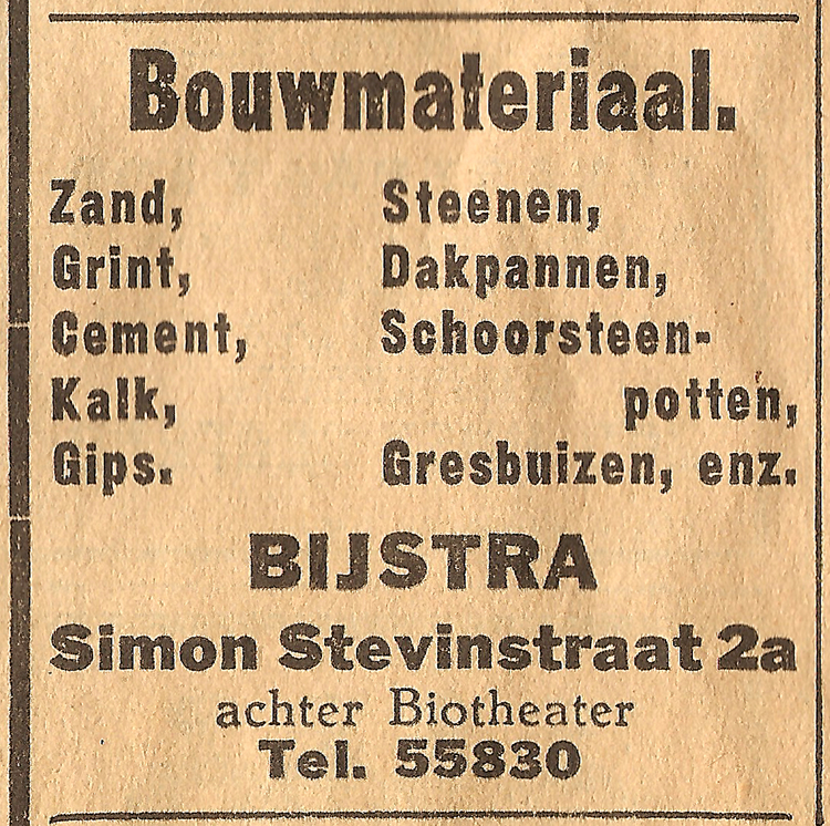 Simon Stevinstraat 2a - 1938  