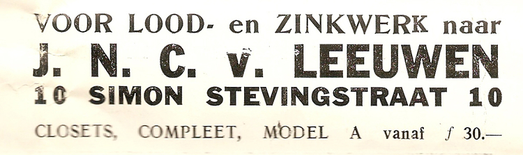 Simon Stevinstraat 10 - 1929  