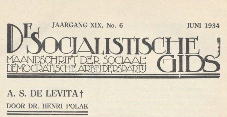In Memoriam. Dit In Memoriam, geschreven door Henri Polak, verscheen in de Socialistische Gids van juni 1934. Bron: Historische Tijdschriften, KB. 