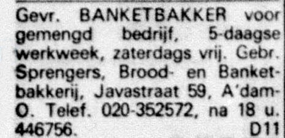 Sprengers Javastraat 59 - 1976 .<br />Bron: De Telegraaf 