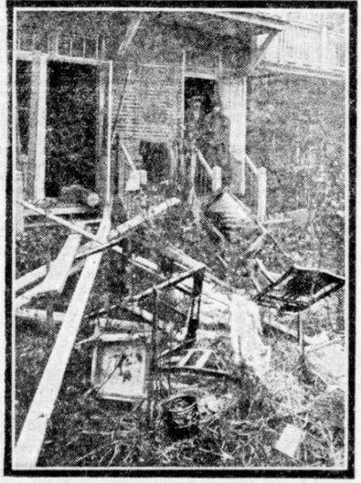Woning in de Djambistraat na de ontploffing. Zware ontploffing in de Djambistraat. Uit: De Telegraaf van 7 december 1921. Historische kranten, KB 
