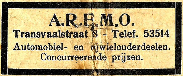 Transvaalstraat 08 - 1925 .<br />Bron: Diemer Courant 