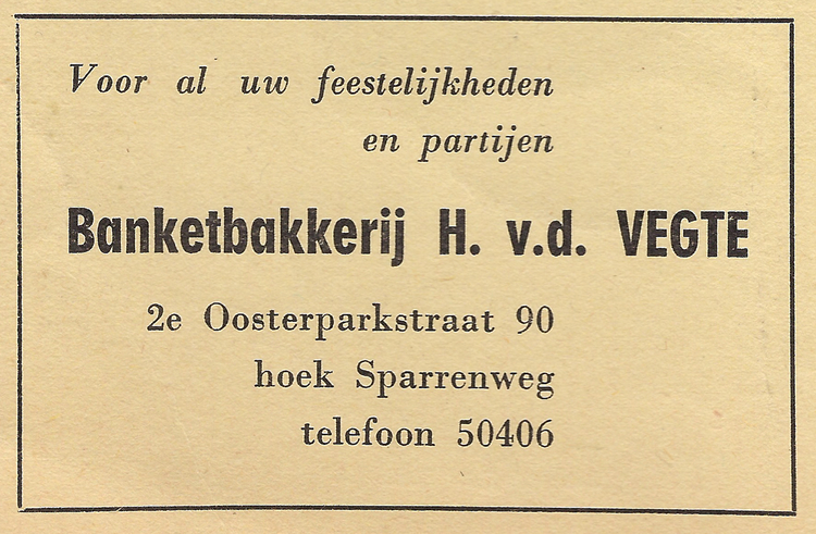 Tweede Oosterparkstraat 90 - 1960  