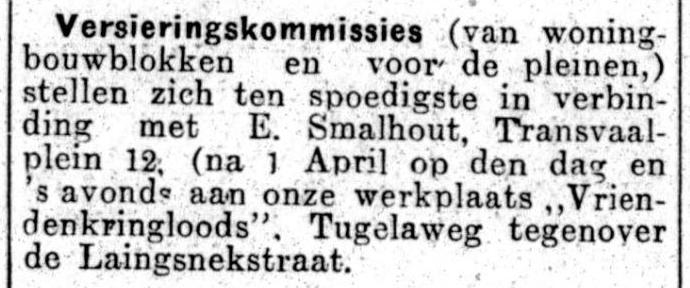 De versieringskommissies! Fragment van een artikel uit: Het Volk, dagblad van de arbeiderspartij van 24 maart 1926 (Historische kranten. KB). 