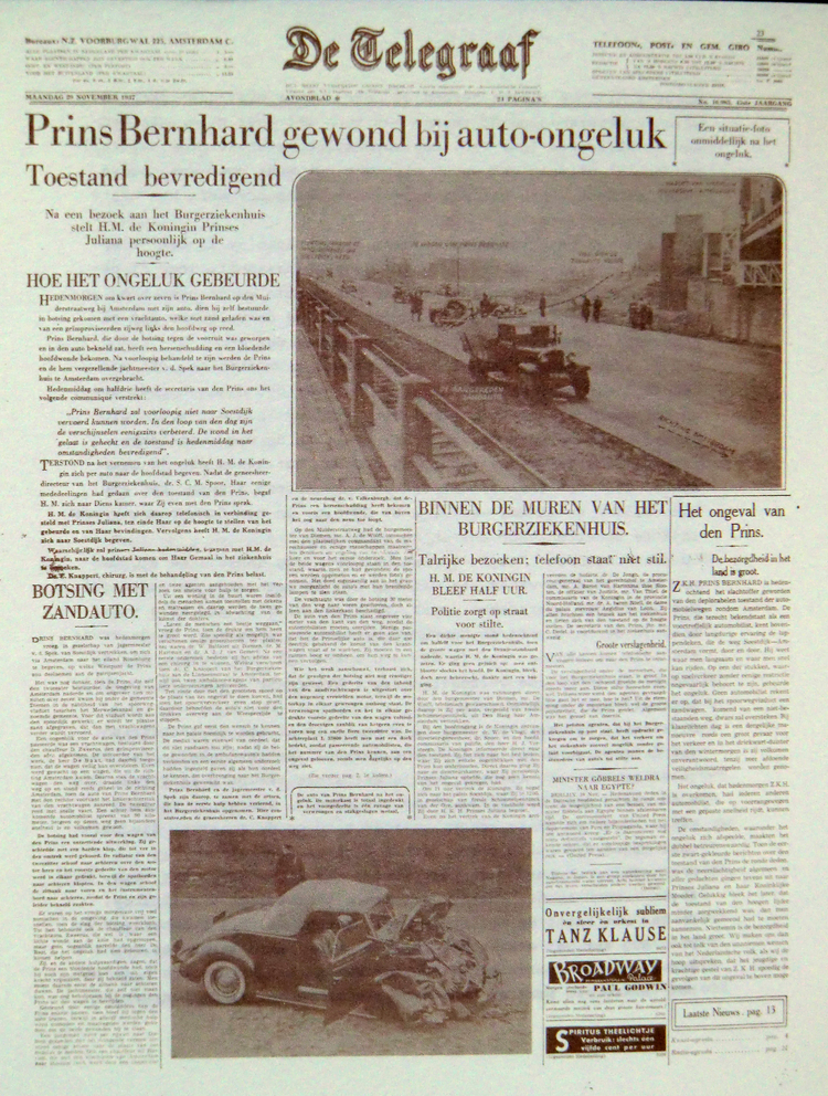 Voorpagina De Telegraaf van maandag 29 november 1937 Krant 