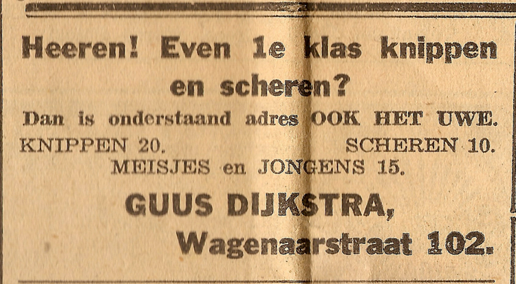 Wagenaarstraat 102 - 1939  