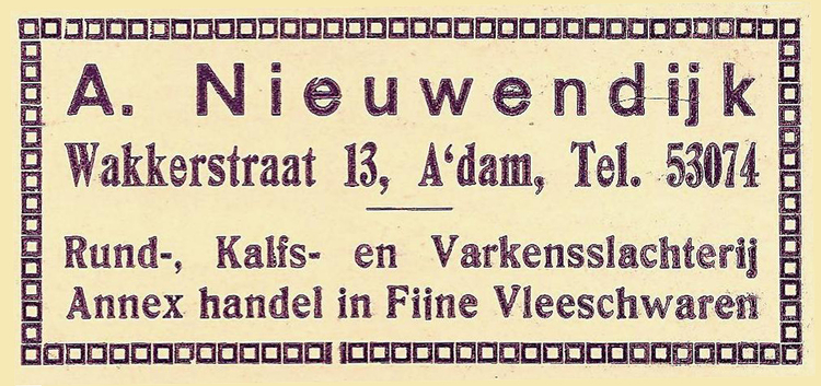 Wakkerstraat 13 - 1928  <p>.<br />
<em>In het telefoonboek van 1915 heeft Anton Nieuwendijk al telefoon al staat daar staat als nummer Z 4074. Moet later veranderd zijn.</em></p>