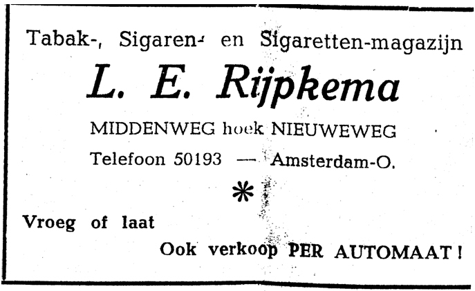 Wethouder Frankeweg 01-03 - 1958 .<br />Bron: Jan van Deudekom 
