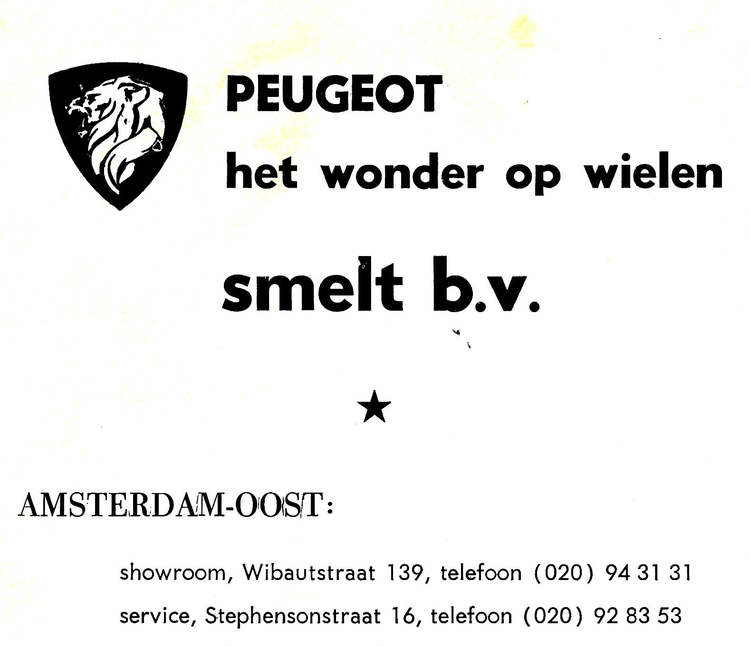 Wibautstraat 139 Smelt b.v. Showroom - Gem. Gids Diemen 1973 .<br />Bron: Gem.Gids Diemen 