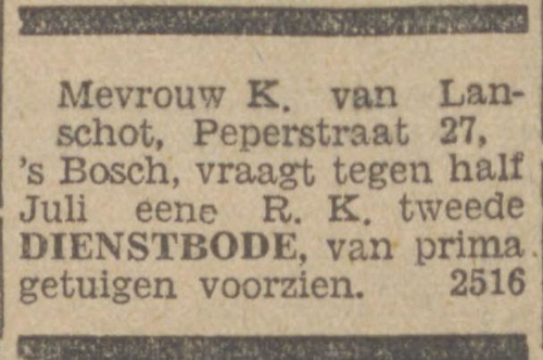 Gezocht door de familie Van Lanschot.  Bron: De Limburger Koerier van 5 juni 1930. 