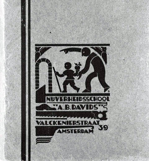 Logo A.B. Davidsschool. Logo van de A.B. Davidsschool van Elie Smalhout, circa 1935. Bron: Joods Historisch Museum. 