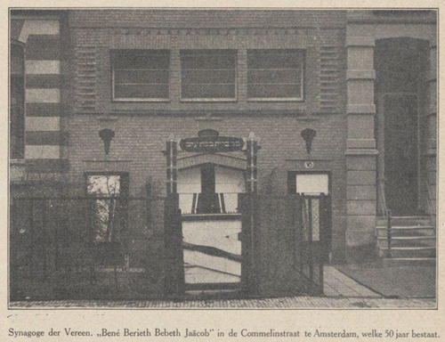 Synagoge Commelinstraat. Bron: De Vrijdagavond, 31 juli 1931.  