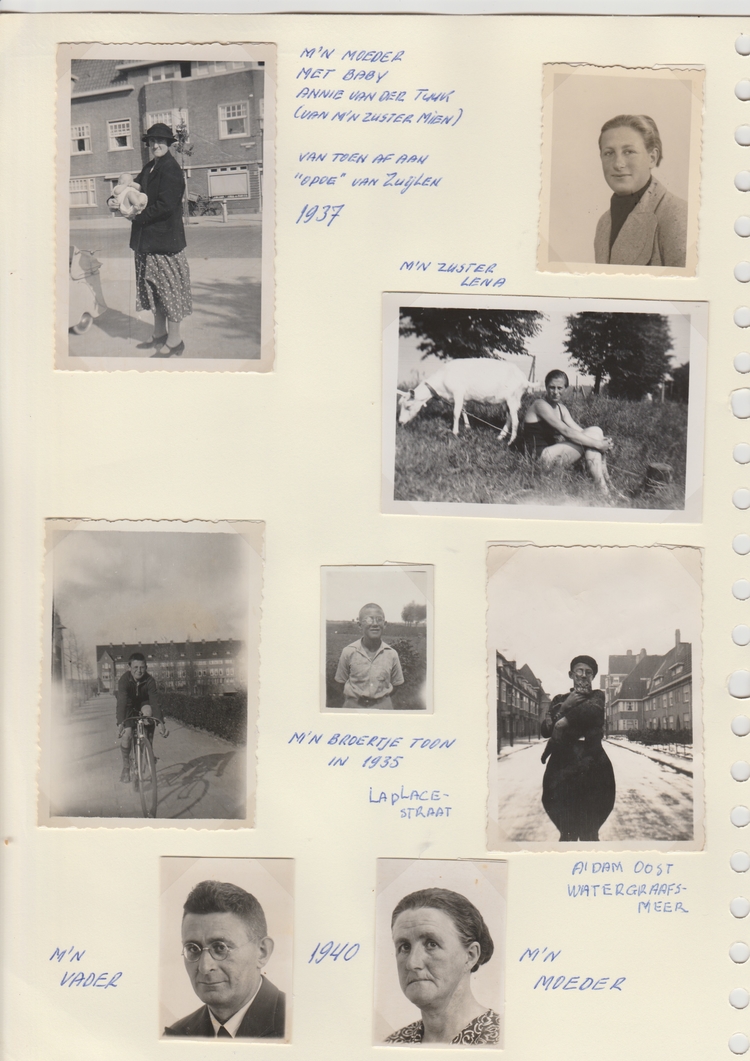 Familie moederskant in 1935, de bijschriften zijn van Nienke's moeder. Foto uit privébezit  