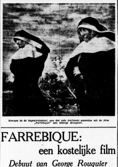 Artikel met afbeelding over de film Farrebique. Bron: De Tĳd: dagblad voor Nederland van 19-09-1947  